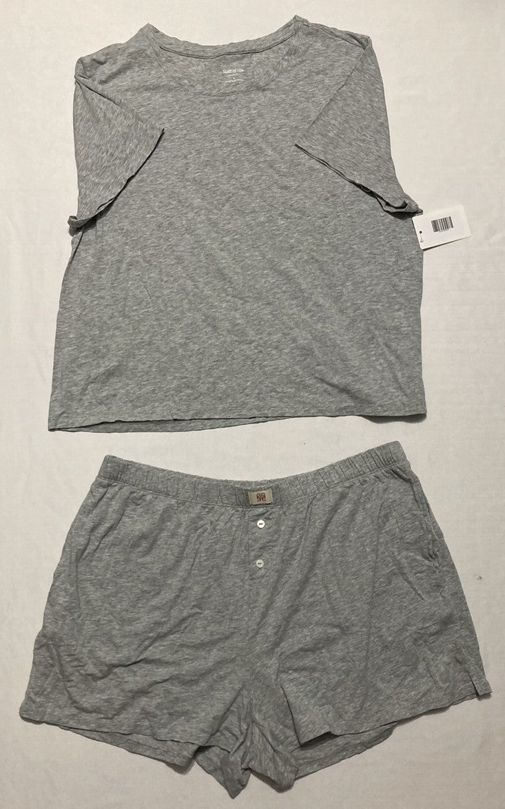 NWD STATE OF DAY Short-Sleeve Boxer Pajama Set GREY L