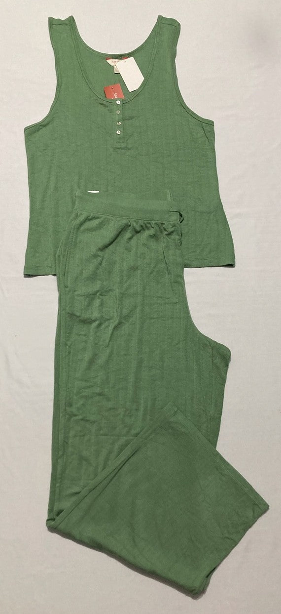 NWD STATE OF DAY Ribbed Loungewear Sweater Pajama GREEN L