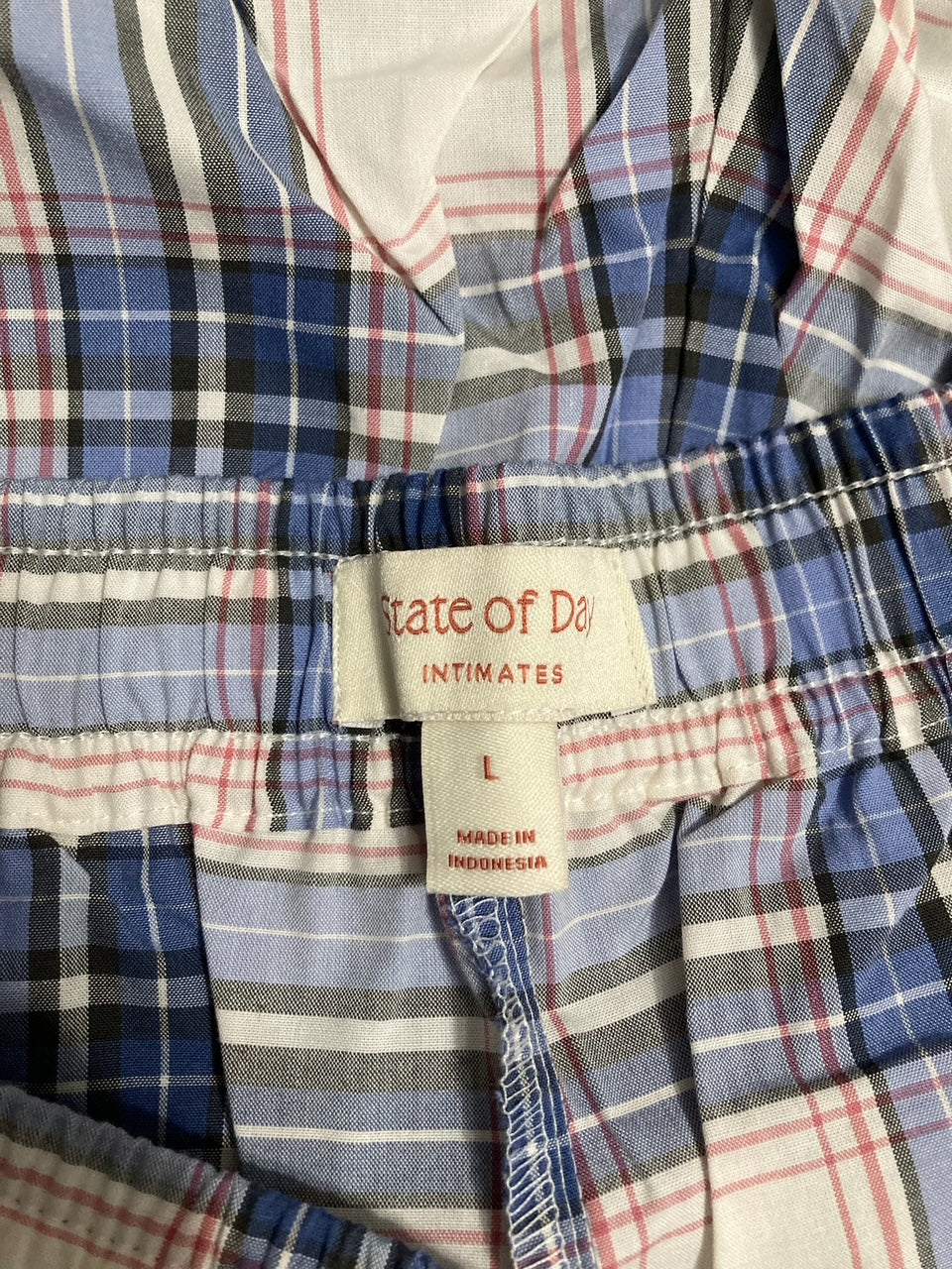 STATE OF DAY Plaid Flannel Pajama Pants BRIGHT PLAID L