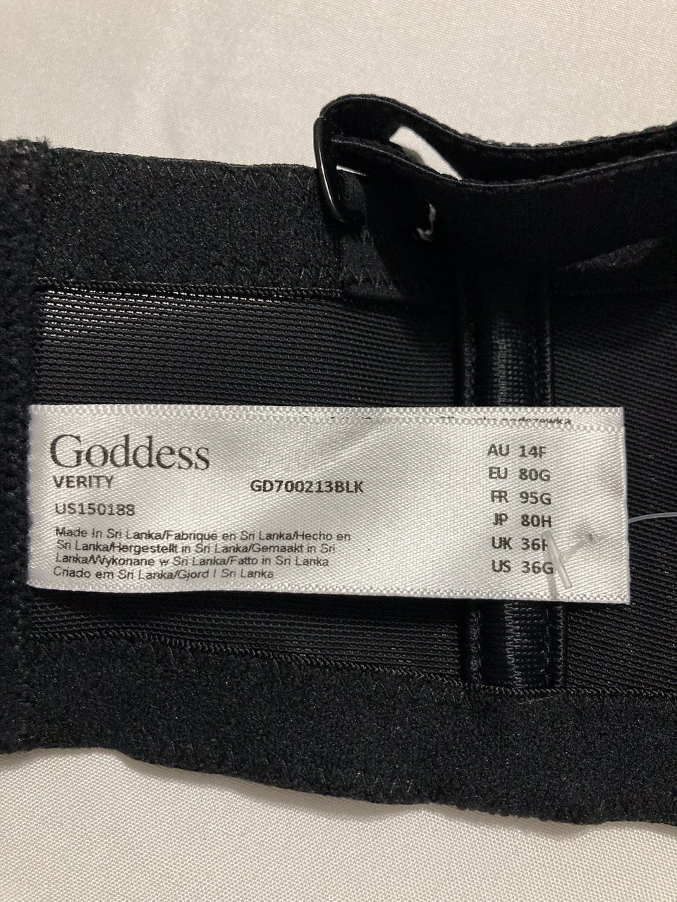 GODDESS Verity Underwire Strapless Bra BLACK 36G