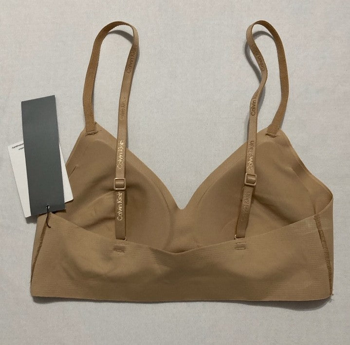 CALVIN KLEIN Invisibles Gel Wire Lightly Lined Bralette BEIGE XS
