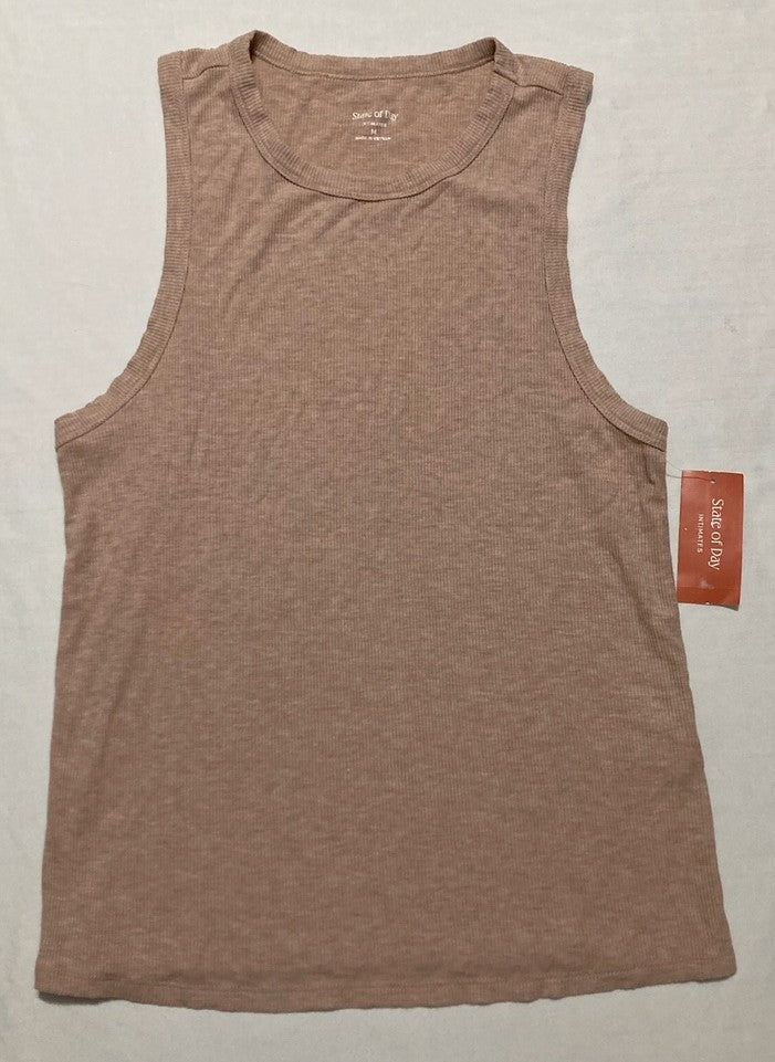 STATE OF DAY Ribbed High-Neck Sleep Tank CHAI M