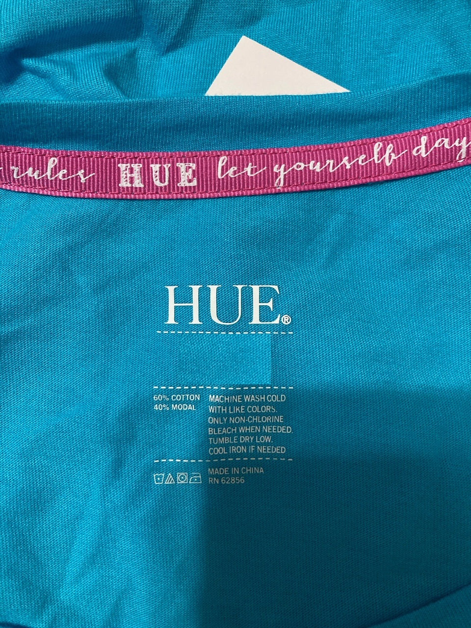 HUE Solid Short Sleeve V-Neck Sleep Tee BLUE S