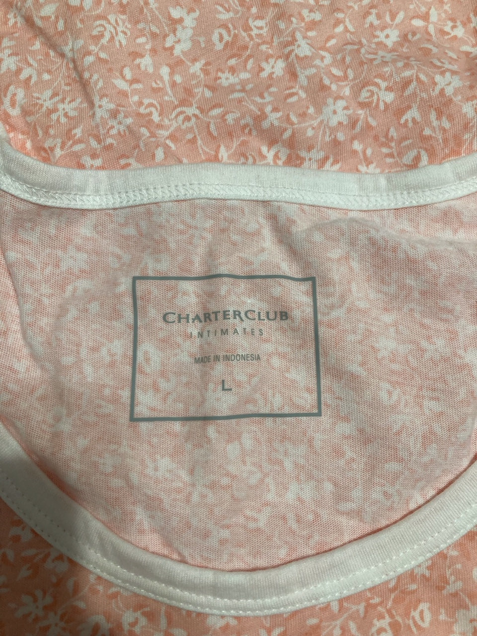 CHARTER CLUB Floral Short-Sleeve Pajama Set CORAL L