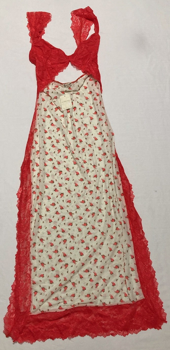 Free People Suddenly Fine Maxi Slip RED S