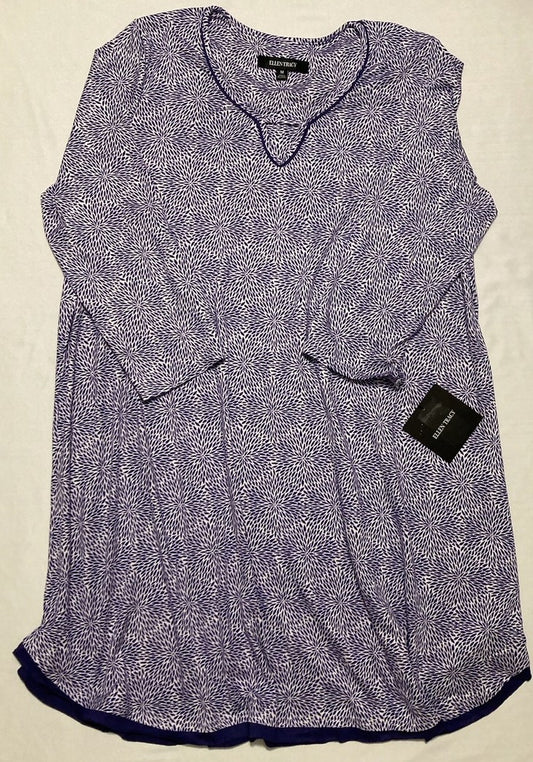 ELLEN TRACY Discount Nightgown Company Nightgown Sleepshirt BLUE GEO M