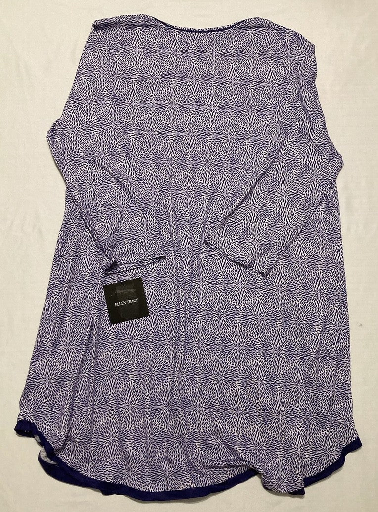 ELLEN TRACY Discount Nightgown Company Nightgown Sleepshirt BLUE GEO M