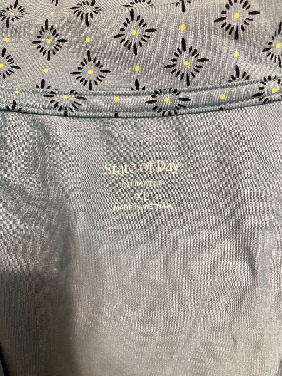 STATE OF DAY Packaged Notched-collar Pajama Set BLUE XL