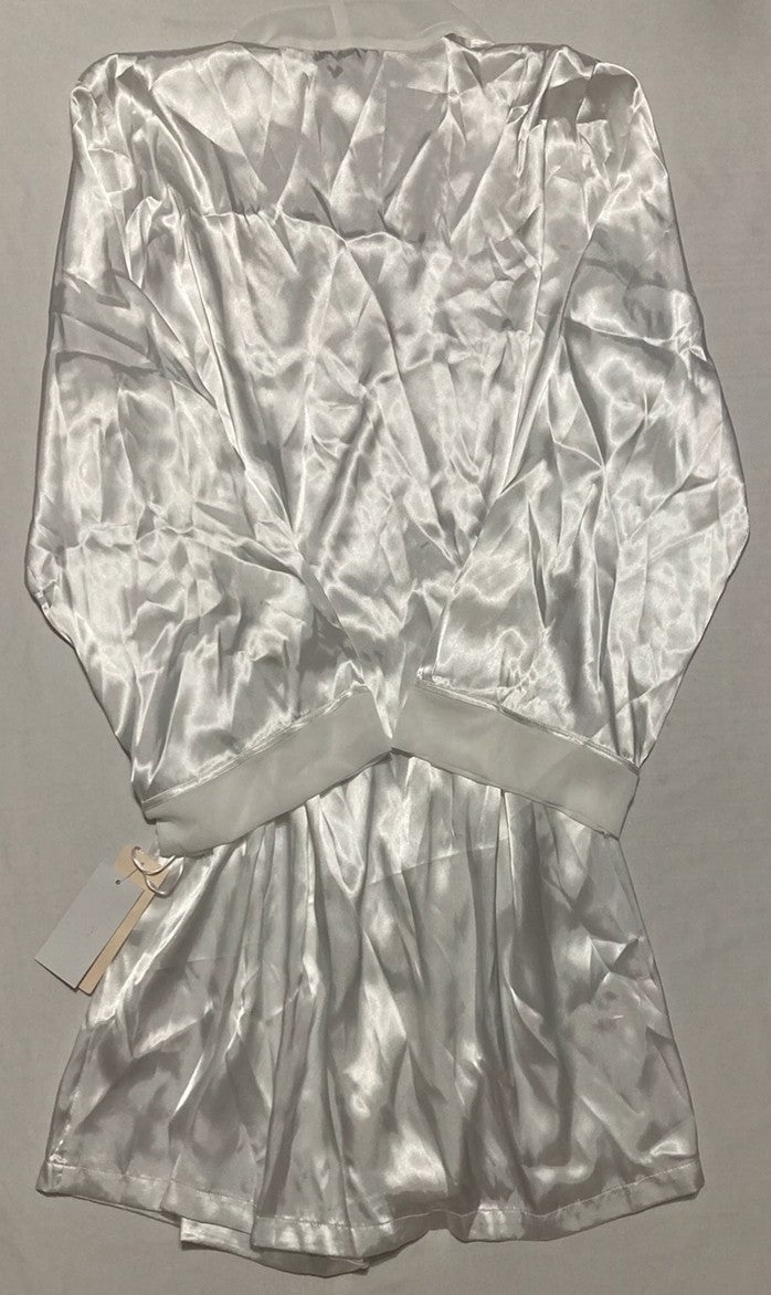 LINEA DONATELLA Sonya Embellished Satin Bridal Wrap Robe IVORY L/XL