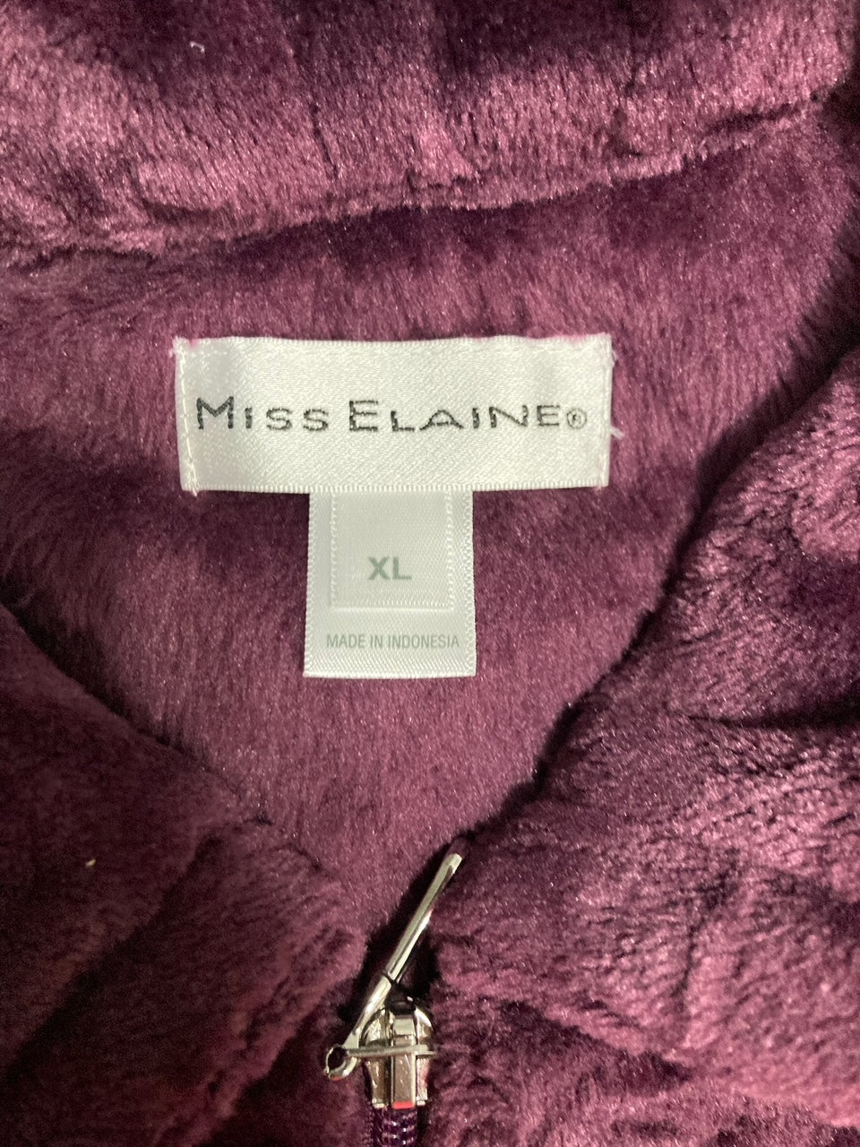 MISS ELAINE Fleece Long Robe AUBERGINE XL
