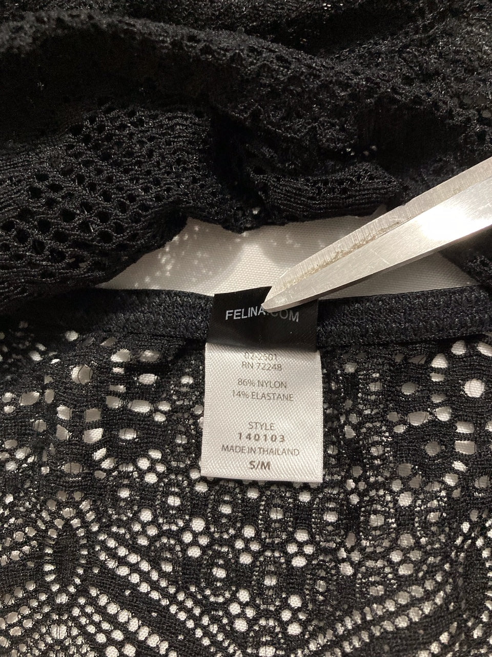 FELINA Finesse Cami Bralette Stretchy Lace BLACK S/M