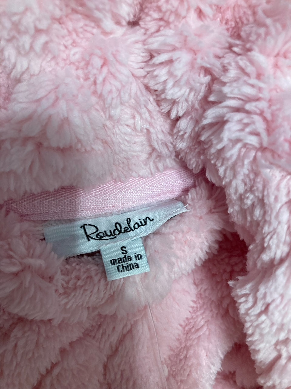 ROUDELAIN Textured Shawl Collar Robe PINK S