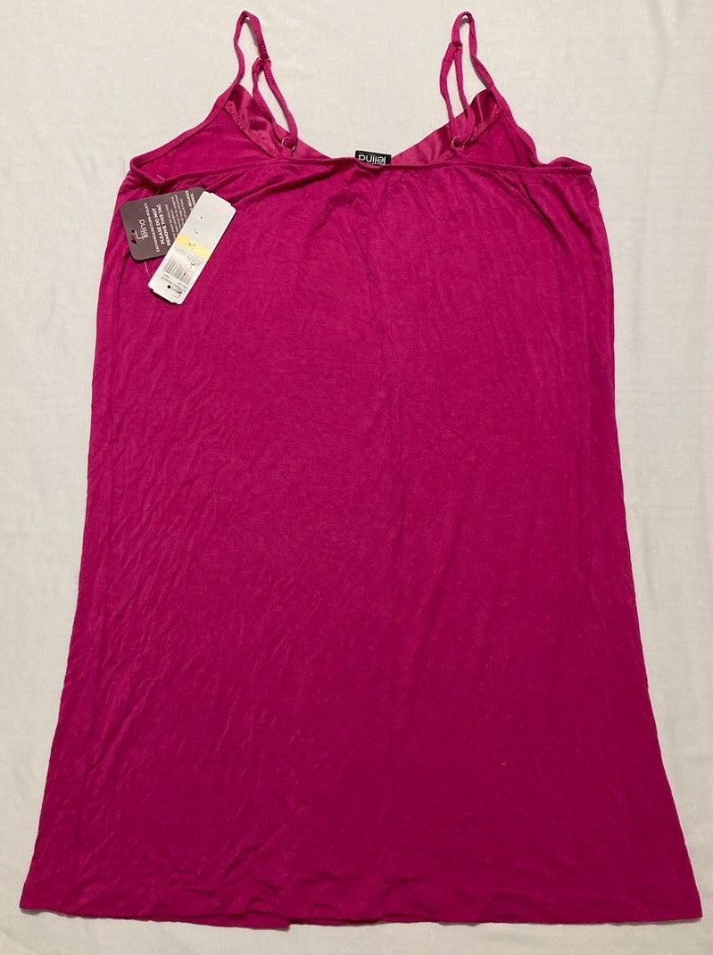 FELINA Elysees Rich Satin Chemise Slip Dress Nightgowns PINK S