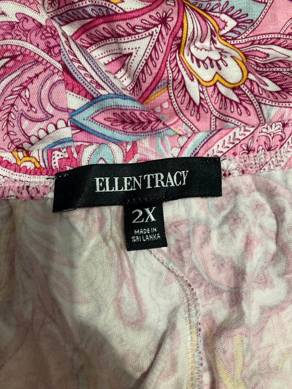 ELLEN TRACY Plus Size Printed Cropped Pajama bottom FLORAL PINK 2X