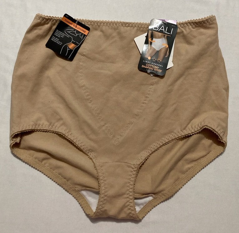 BALI Shapewear Brief, Light Control Smoothing Shapewear Underwear BEIGE 2XL
