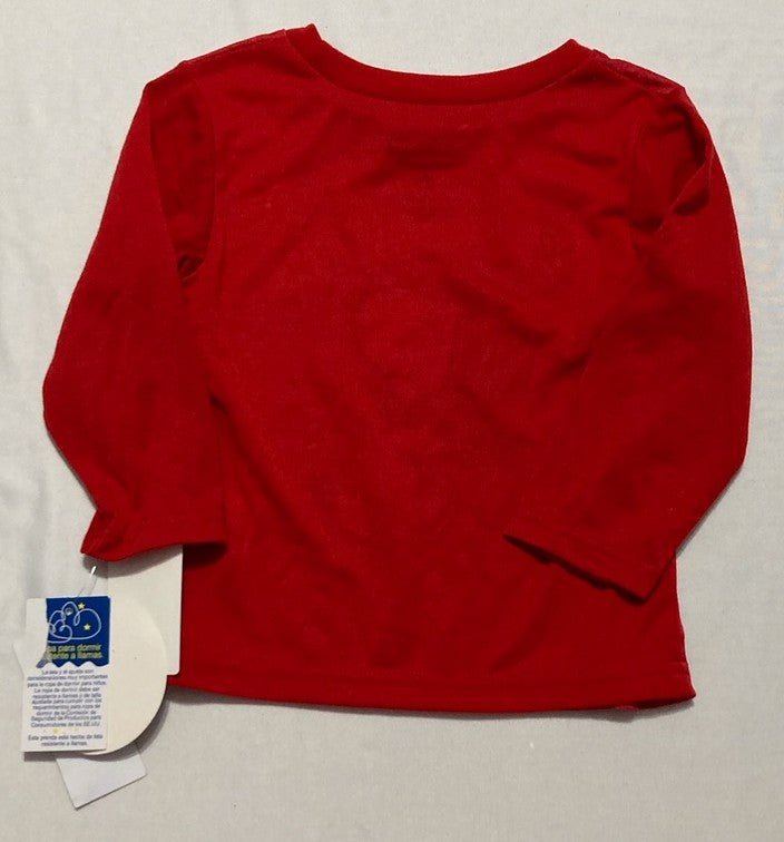 PEANUTS Snow Much Fun Long Sleeves Pajama Top RED 2T