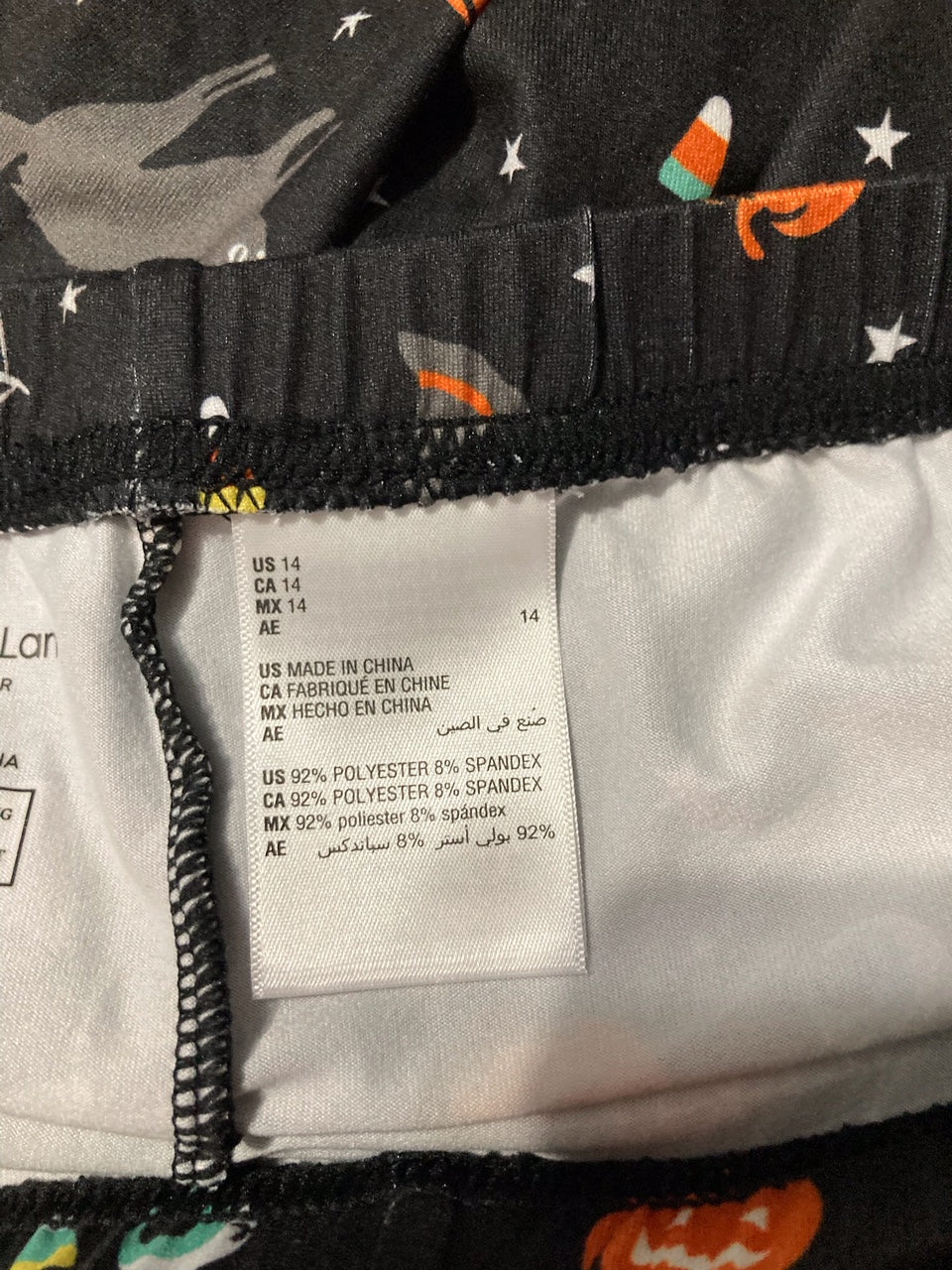 HOLIDAY LANE Little & Big Kids Halloween Pajama bottom BLACK 14