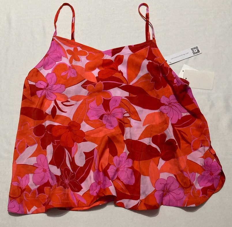 SANCTUARY Cami Cropped tank top FLORAL CORAL L
