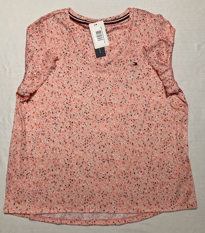 TOMMY HILFIGER	Top Short Sleeve V-neck India FLORAL  L
