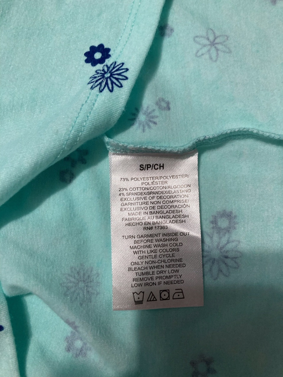 CUDDL DUDS Printed Elbow-Sleeve Top BLUE S