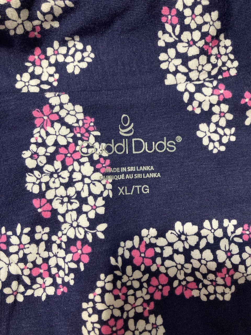 CUDDL DUDS Short Sleeve Notch Collar Top NAVY XL