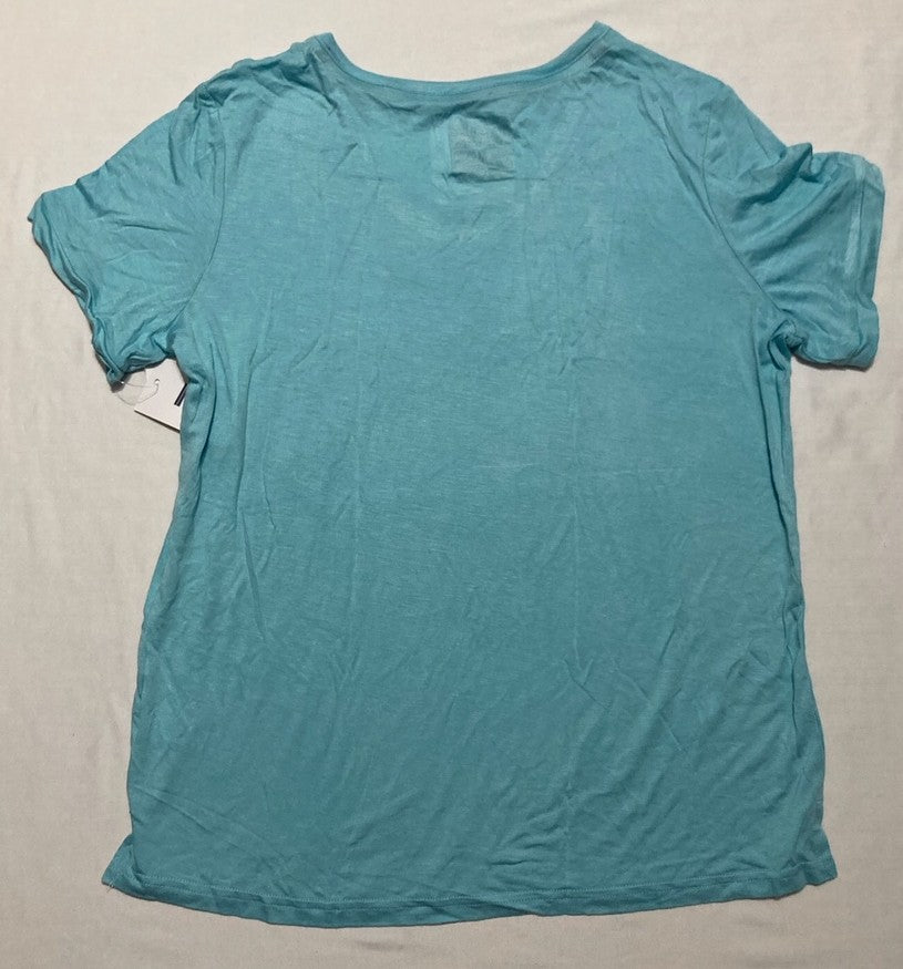 MUK LUKS Cloud Knit Short Sleeve T-Shirt BLUE S