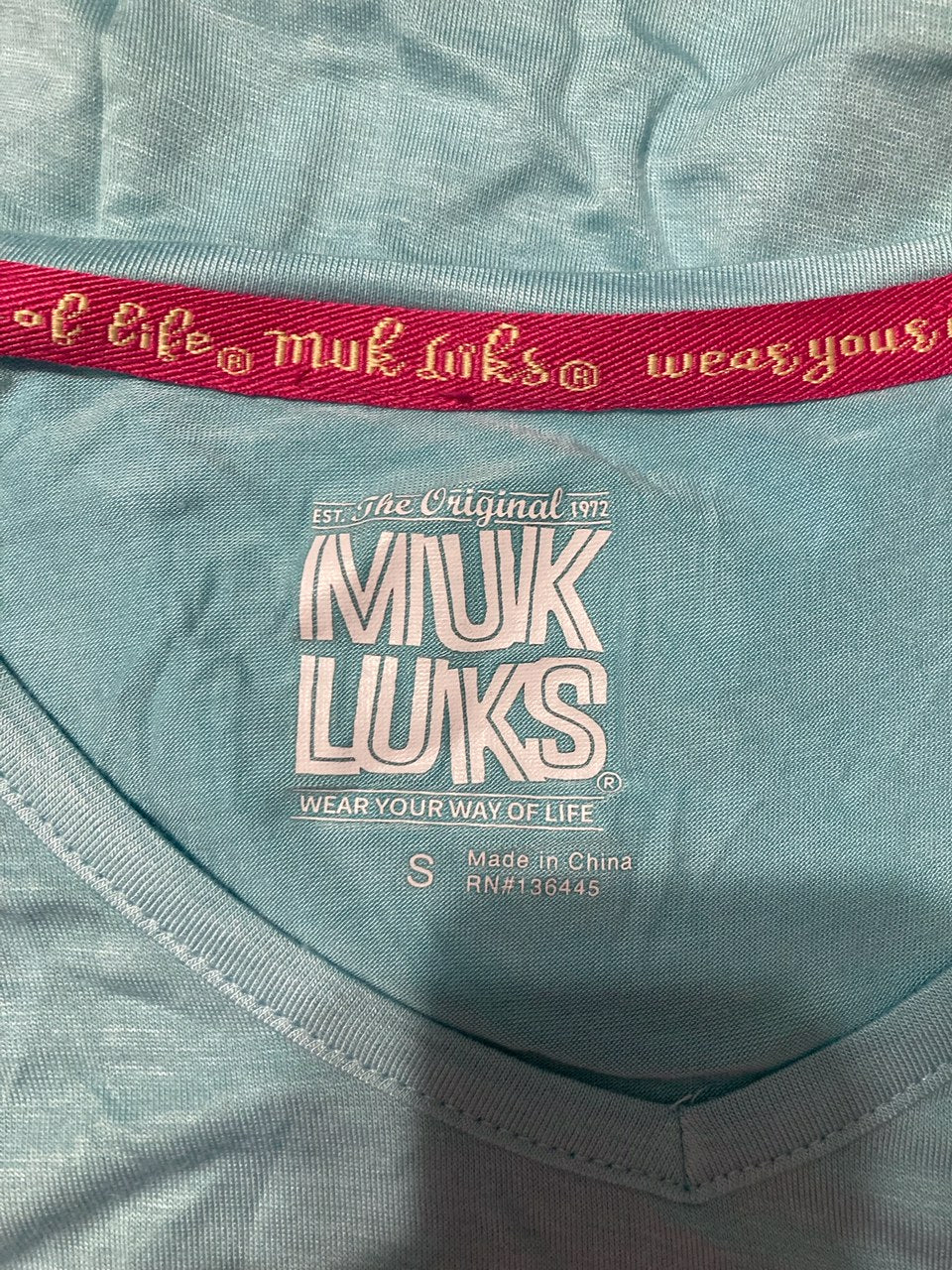 MUK LUKS Cloud Knit Short Sleeve T-Shirt BLUE S