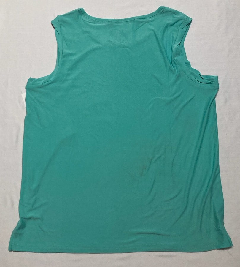 MUK LUKS Cloud Knit Pajama Tank Top Sleeveless Pullover AQUA M