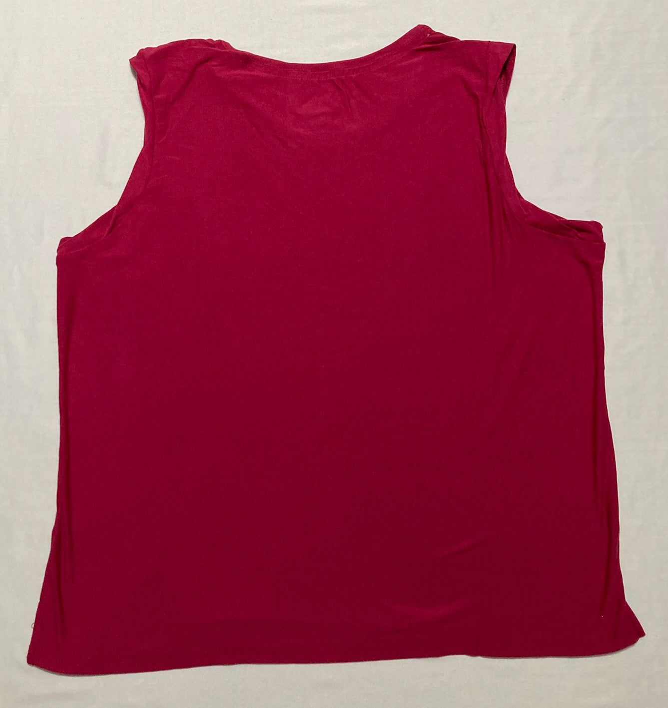 MUK LUKS Cloud Knit Pajama Tank Top Sleeveless Pullover RED XL