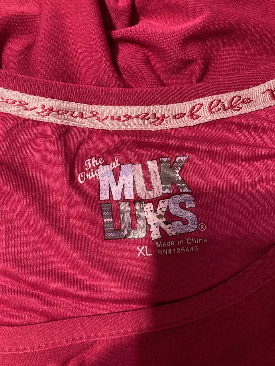 MUK LUKS Cloud Knit Pajama Tank Top Sleeveless Pullover RED XL