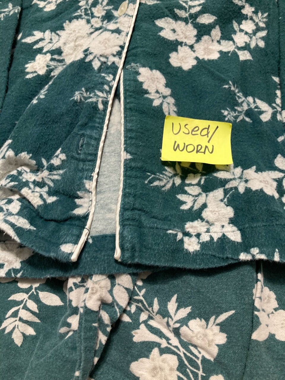 NWD CHARTER CLUB Long-Sleeve Cotton Flannel Packaged Pajama Set GREEN XS