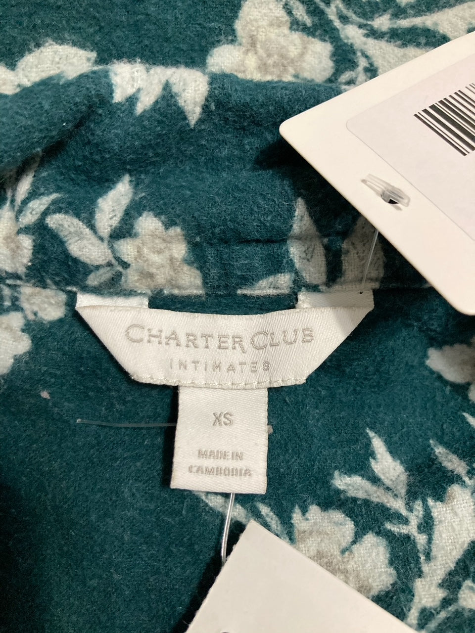 NWD CHARTER CLUB Long-Sleeve Cotton Flannel Packaged Pajama Set GREEN XS