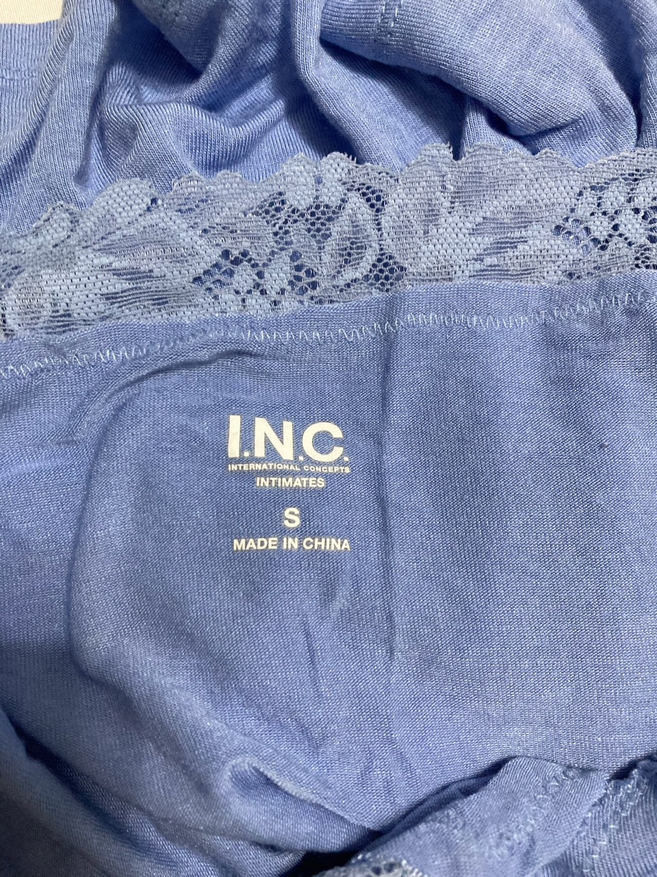 NWD I.N.C Lace-Trim Knit Tank & Pajama Pants Set BLUE S