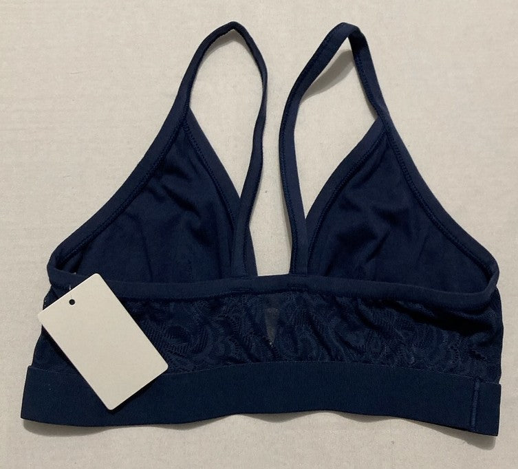 MAIDENFORM Stretch Lace Triangle Wireless Bralette NAVY M