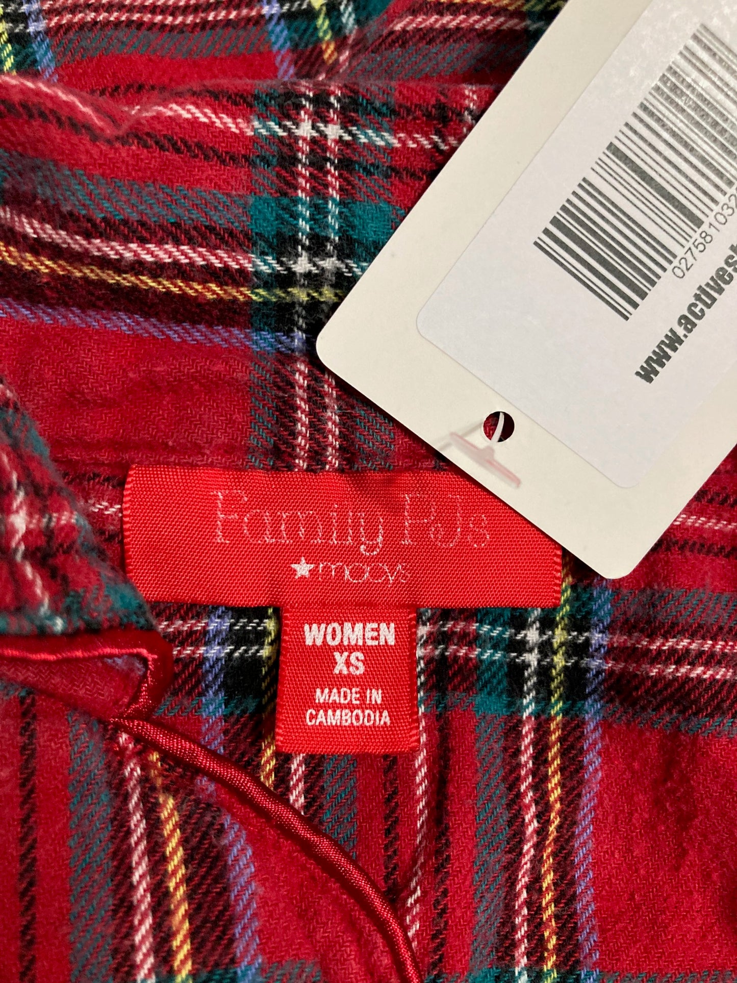 FAMILY PJS Pajama top RED XS