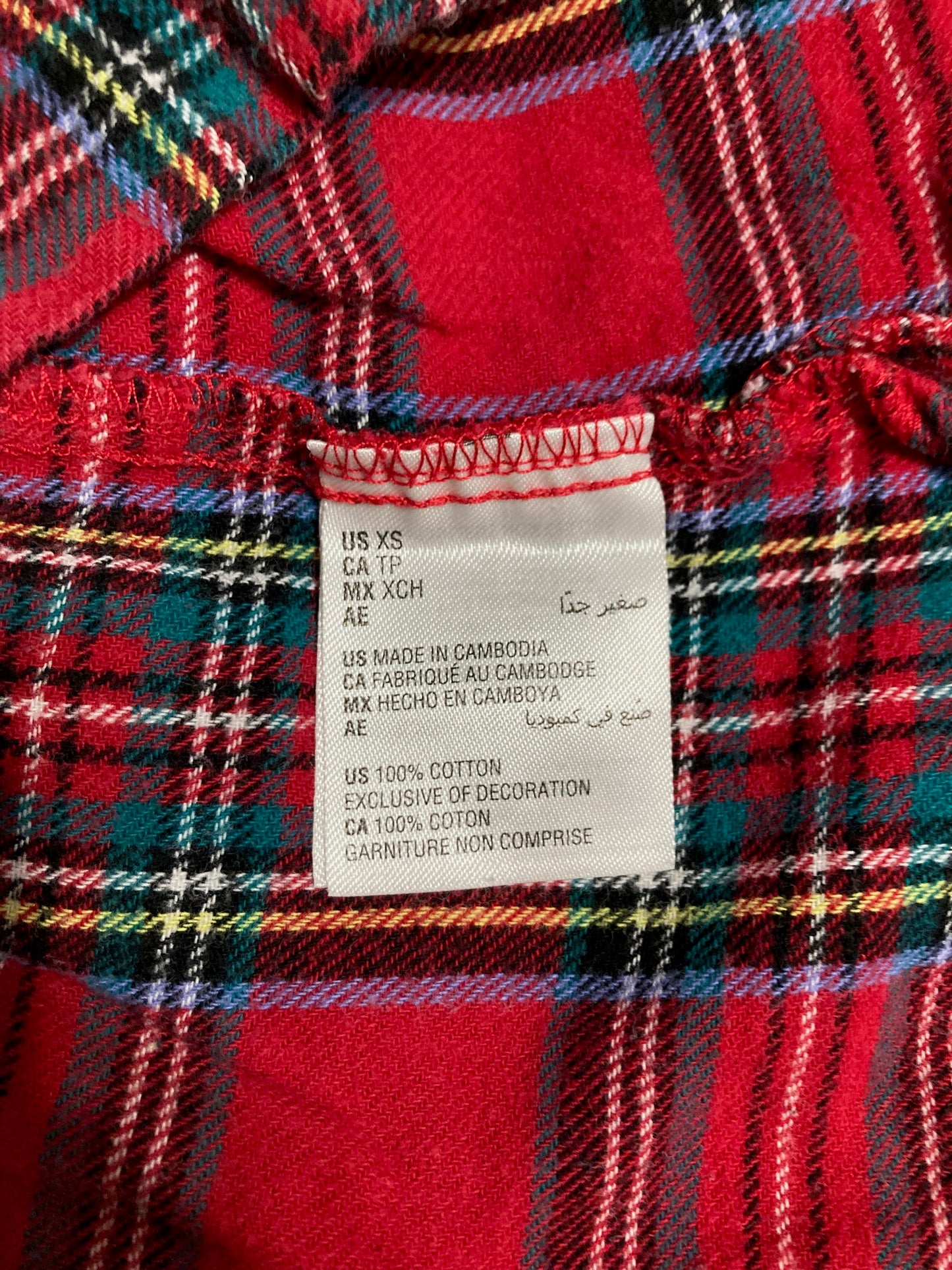 FAMILY PJS Pajama top RED XS