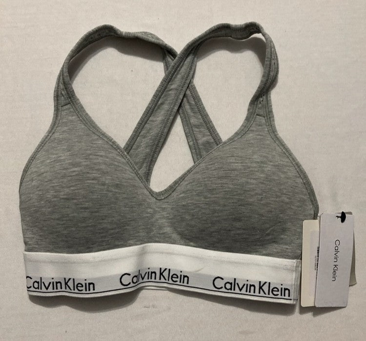 CALVIN KLEIN Modern Cotton Lightly Lined Wireless Bralette GREY XS