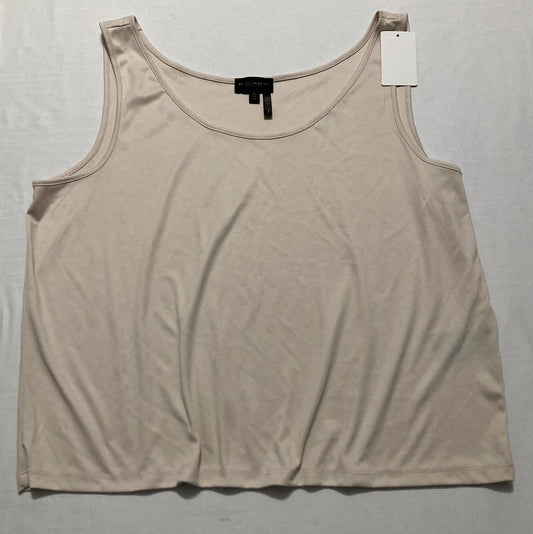 DONNA KARAN Printed Scoop-Neck Tank Top IVORY XL