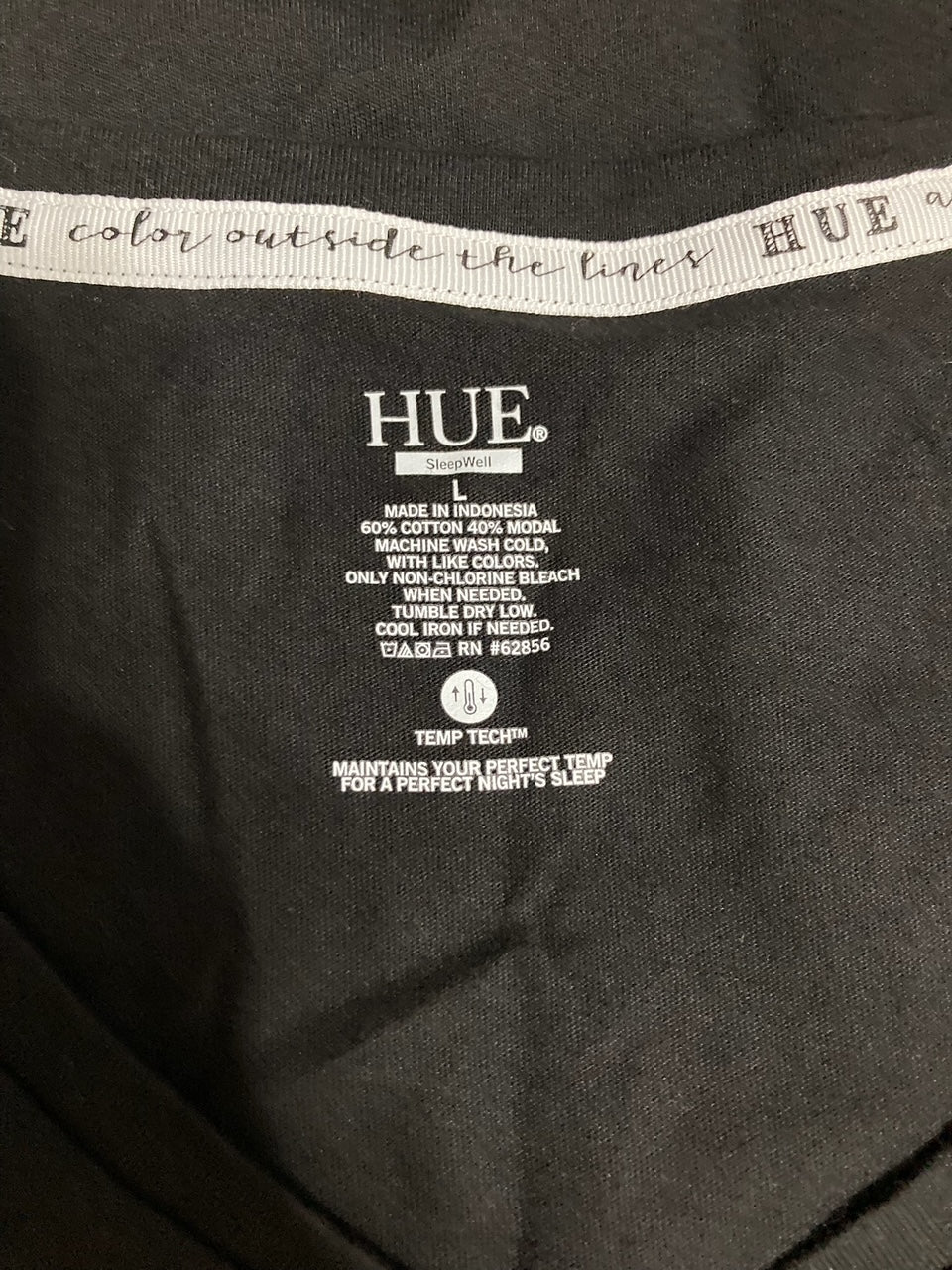 HUE Sleepwell Solid V-Neck T-Shirt BLACK L