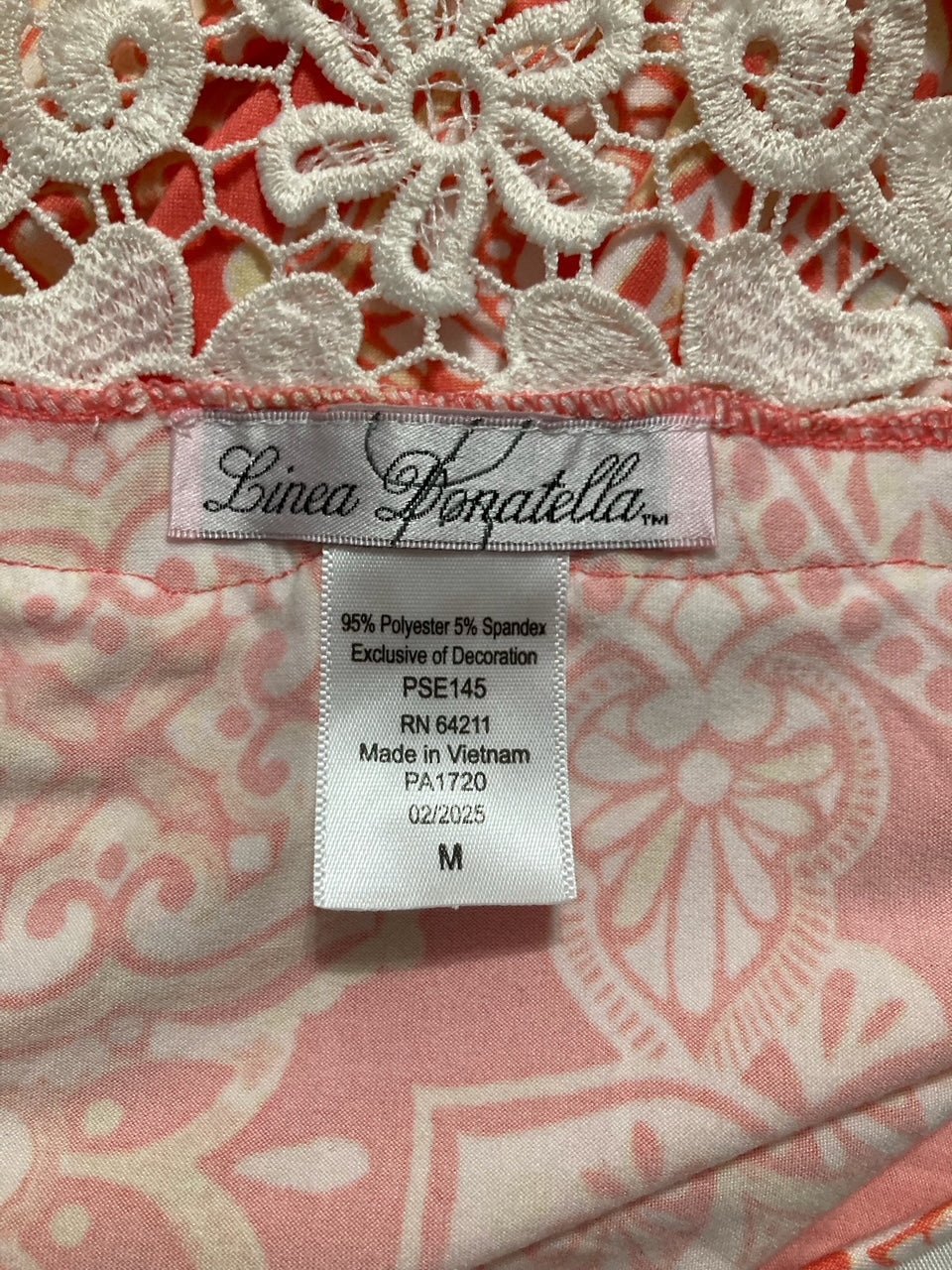 LINEA DONATELLA Printed Sleeveless Cami Top Only CORAL M