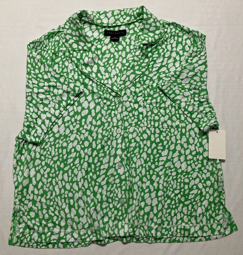 SANCTUARY Long Sleeve Pajama Top GREEN M