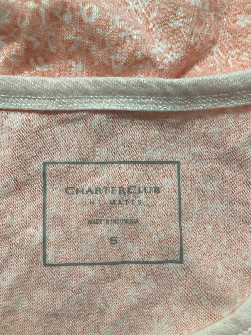 CHARTER CLUB Printed Short-Sleeve Sleepshirt CORAL S