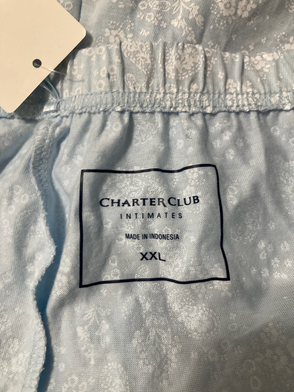 CHARTER CLUB Cotton Printed Cropped Pajama Bottom PALE BLUE XXL