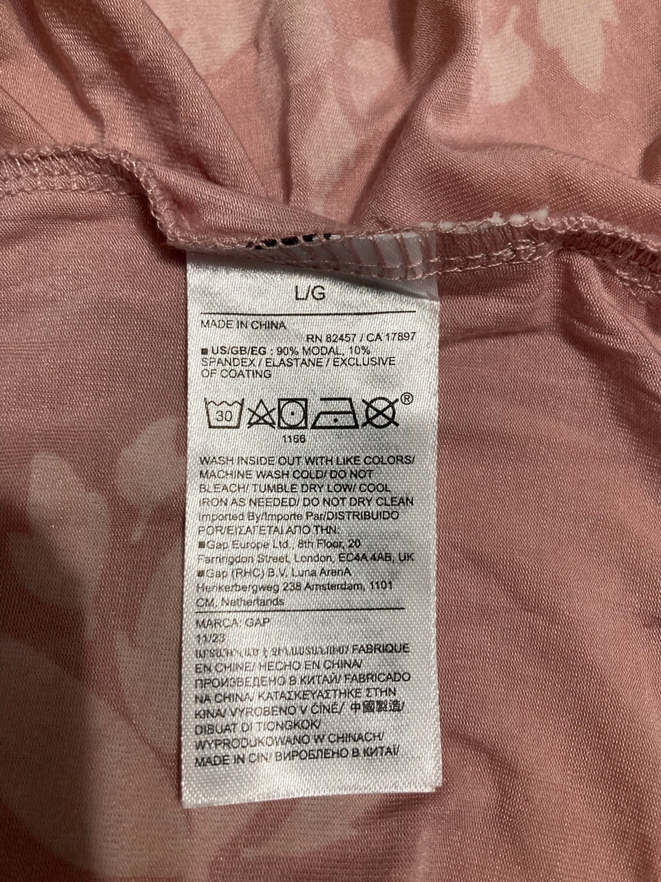 GAPBODY Floral Print Sleep Lounge shirt FLORAL CORAL L