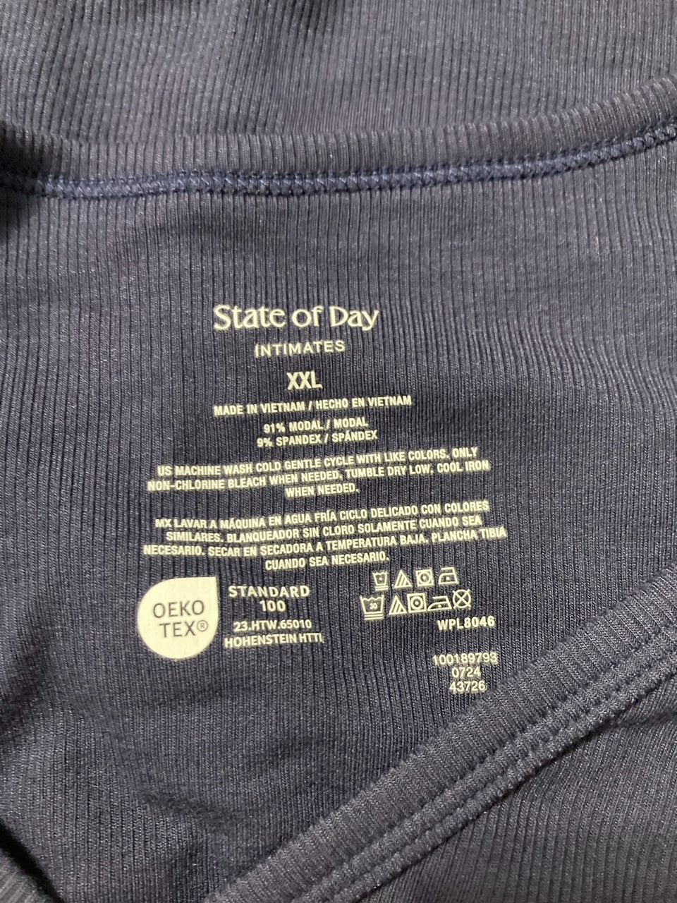 STATE OF DAY Pajama top NAVY XXL