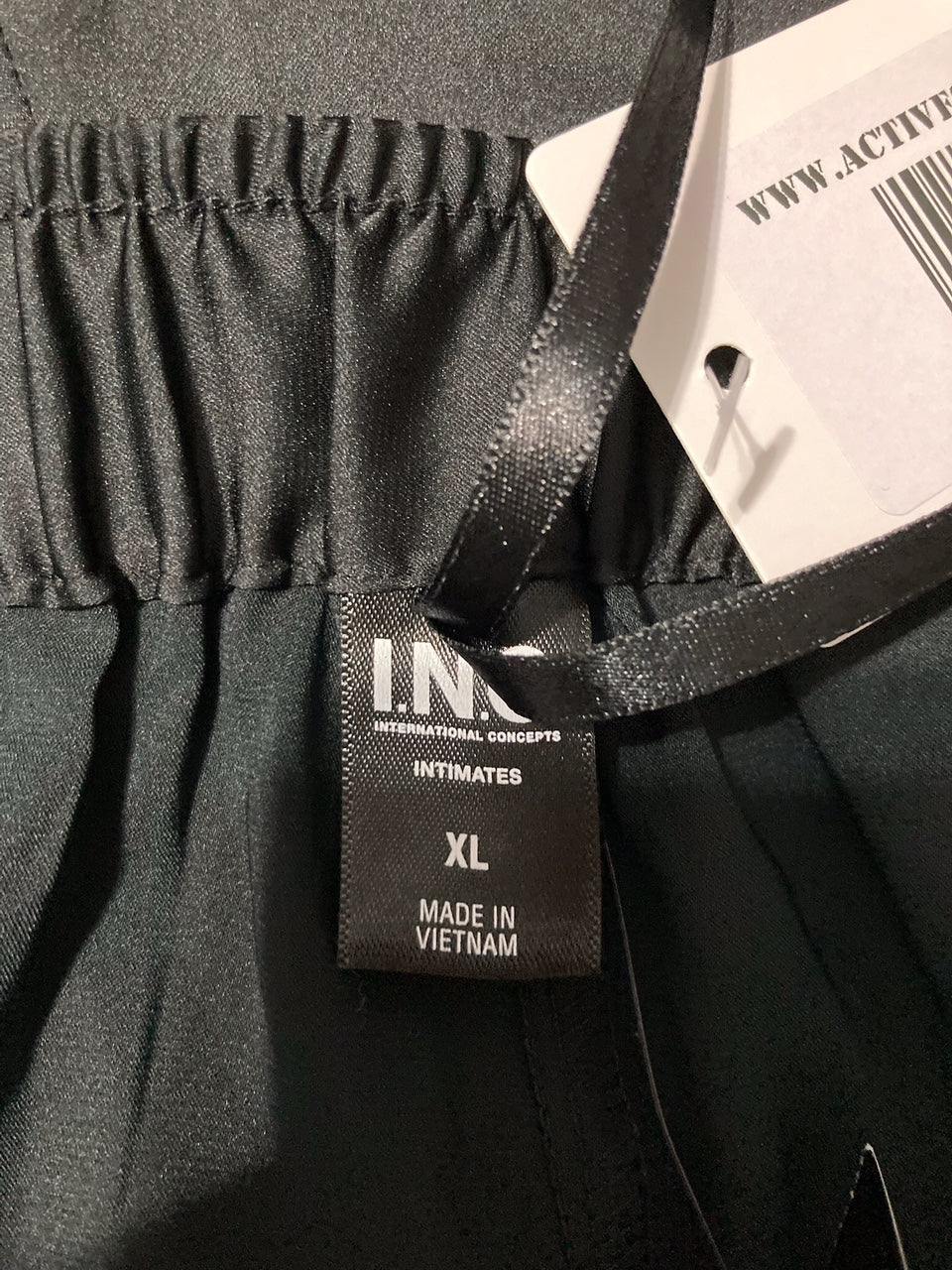 INC Stretch Satin Pajama Short BLACK XL