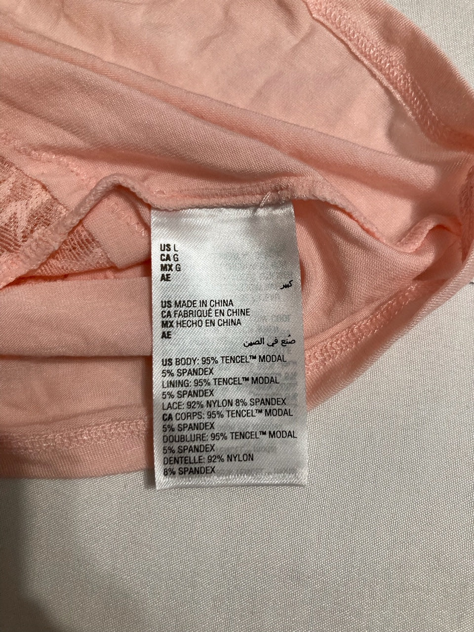 INC Lace-trimmed Top ROSE L