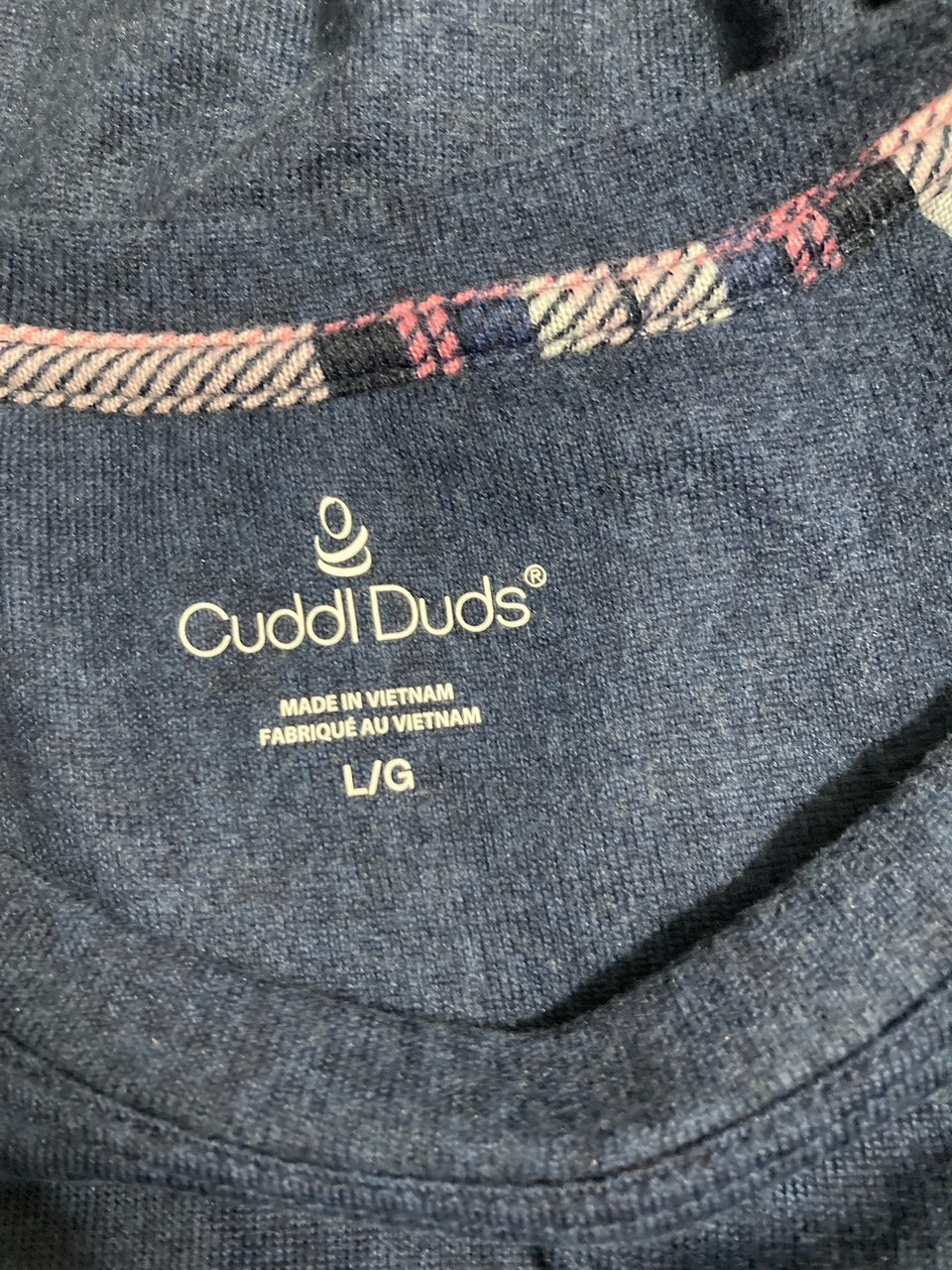 CUDDL DUDS jogger pajama top NAVY L