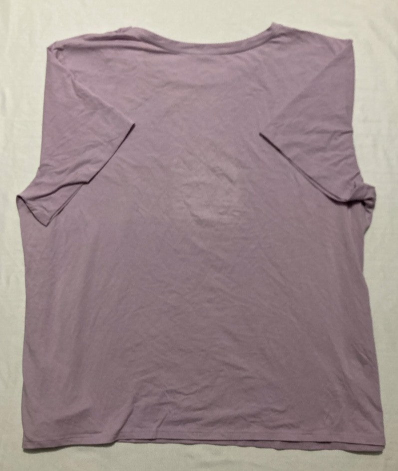 STATE OF DAY Cotton Blend Short-Sleeve top PURPLE 3X