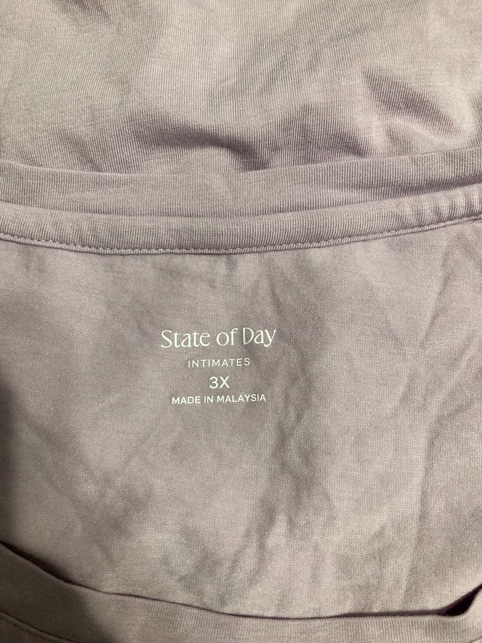 STATE OF DAY Cotton Blend Short-Sleeve top PURPLE 3X